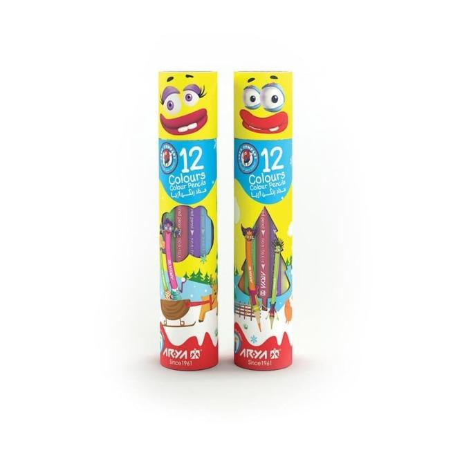 مدادرنگی 12 رنگ استوانه 3051 آریا - 0