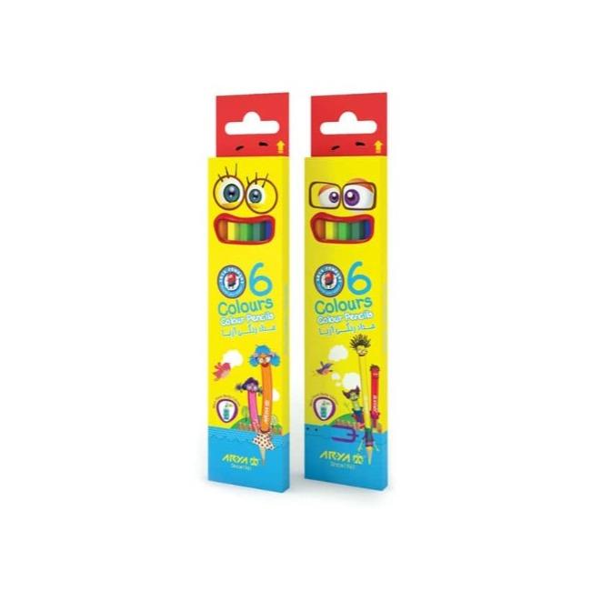 مدادرنگی 6 رنگ مقوایی 3011 آریا - 0