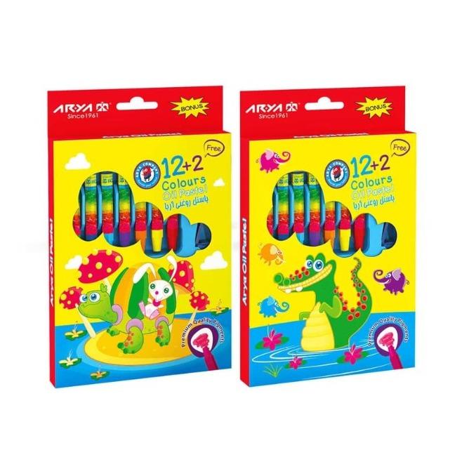 پاستل روغنی 12 رنگ مقوایی 2027 آریا - 0