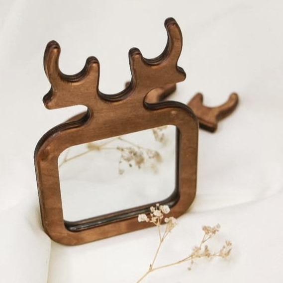 آینه چوبی فانتزی قلعه شنی - 0