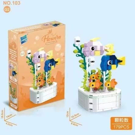 ساختنی حیوانات دریایی Flowers Building Block 103 G2 Regal Blue Tang