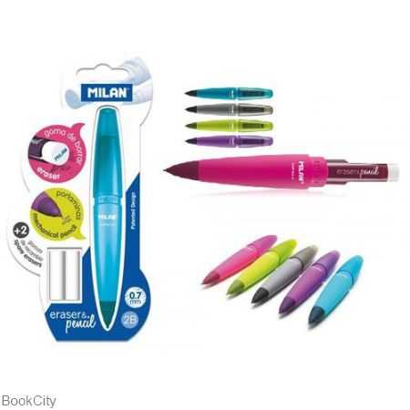 اتود 0.7mm بدنه رنگی با پاک‌کن یدک MILAN 10298 Capsule