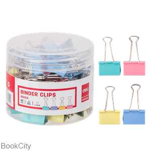 گیره دوبل 19mm رنگی (بسته 40 عددی) deli 8555