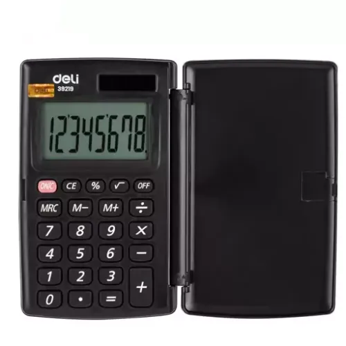 ماشین حساب 8 رقمی مشکی deli 39219