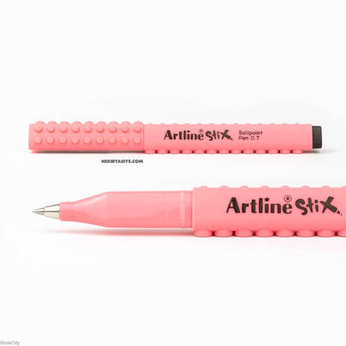 خودکار مشکی بدنه صورتی Artline ETX-8070 Stix 0.7mm