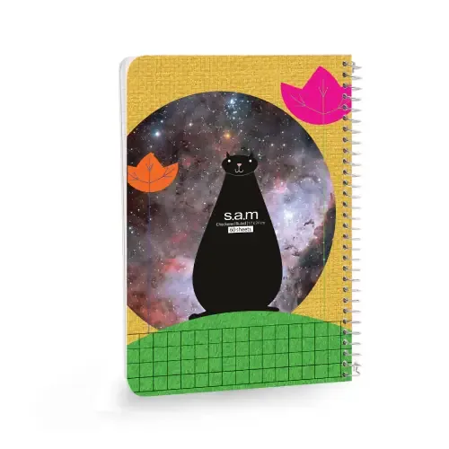 دفتر شطرنجی درشت 60 برگ وزیری sam - 0