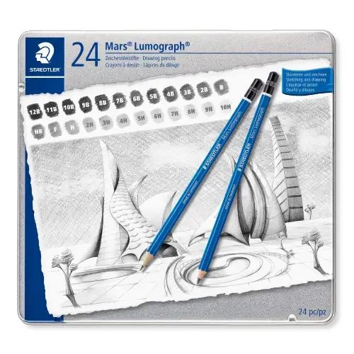 ست مداد طراحی 24 عددی STAEDTLER 100 Mars Lumograph