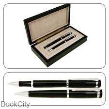 خودکار و روان‌نویس مشکی گیره استیل EUROPEN Nobel