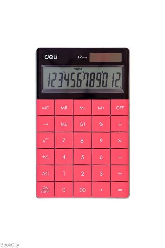 ماشین حساب 12 رقمی صورتی deli 1589