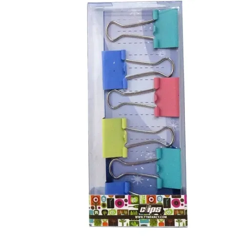 گیره دوبل 25mm رنگی 10 عددی Clips - 0