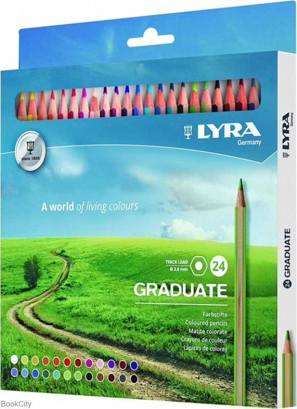 مدادرنگی 24 رنگ مقوایی LYRA 2871241 Graduate