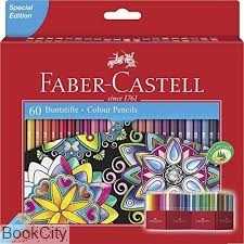 مدادرنگی 60 رنگ مقوایی طرح گل FABER CASTELL 111260