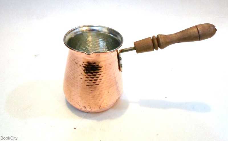 قهوه‌جوش دسته چوبی سایز 3 مس نیکه