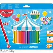 مدادرنگی 24 رنگ مقوایی Maped 834013 Jumbo