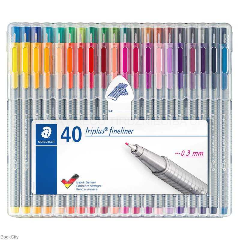 روان‌نویس 40 رنگ نوک نمدی STAEDTLER 334 SB40 Triplus 0.3mm