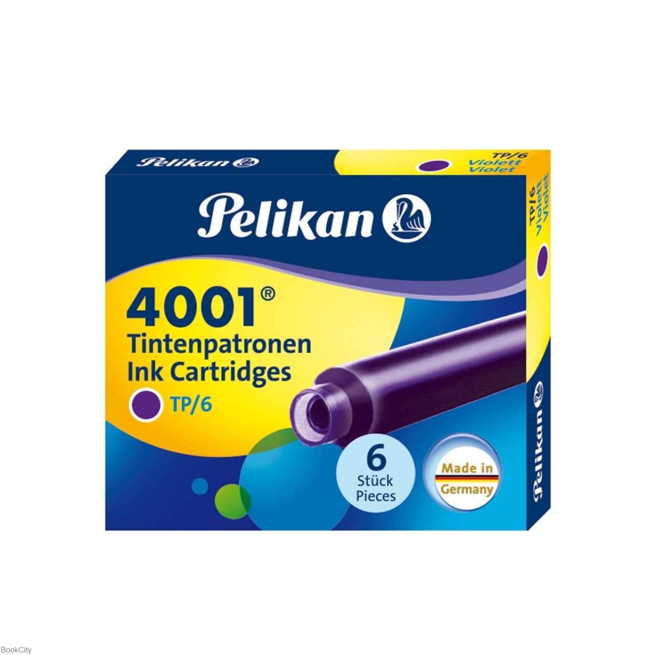 جوهر فشنگی بنفش 6 عددی کوتاه Pelikan 4001