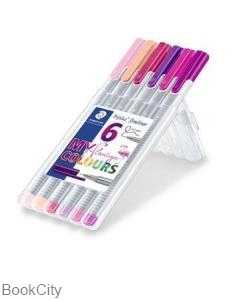 روان‌نویس 6 رنگ نوک نمدی STAEDTLER 334SB6CS6 Flamingo Colours