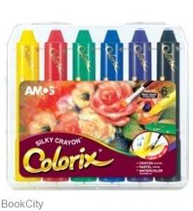مدادشمعی آبرنگی 6 رنگ AMOS CRX5PC6