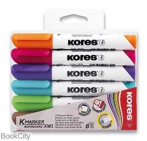 ماژیک وایت‌برد 6 رنگ نوک گرد Kores 20802