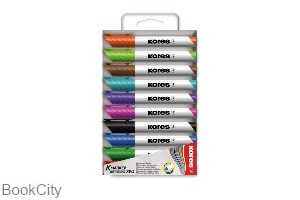 ماژیک وایت‌برد 10 رنگ نوک تخت Kores 20801 - 0