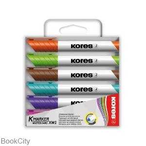 ماژیک وایت‌برد 6 رنگ نوک تخت Kores 20803 - 0