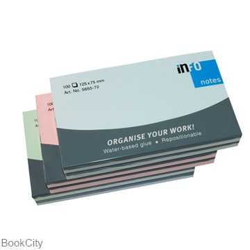 یادداشت چسب‌دار 75×125 رنگی inFO 5655-20-pk6-a