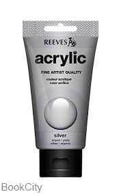 رنگ آکریلیک REEVES 8340810 Silver 75ml