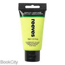 رنگ آکریلیک REEVES 8341712 Fluorescent Yellow 75ml