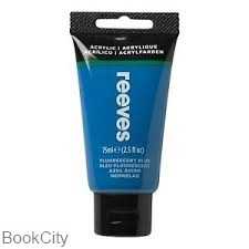 رنگ آکریلیک REEVES 8341870 Fluorescent Blue 75ml