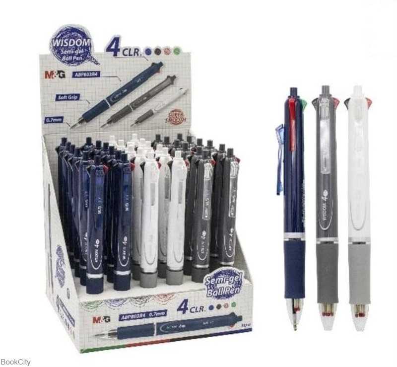 خودکار 4 رنگ فشاری Wisdom Semi Gel 803R4 M&G