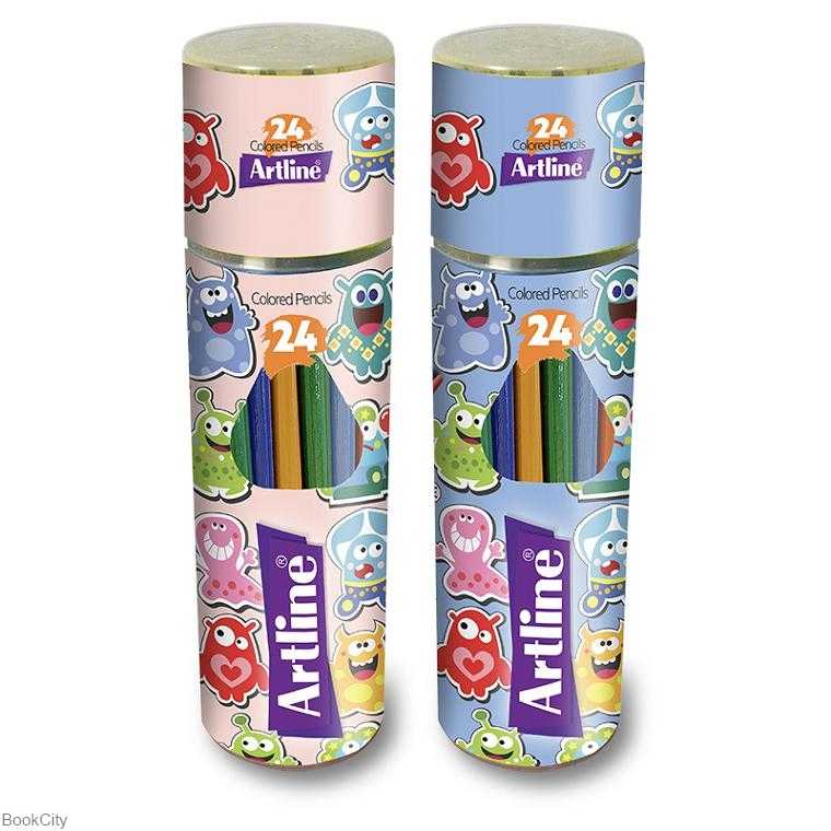 مدادرنگی 24 رنگ استوانه Artline ECP-24PLR - 0