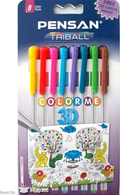 خودکار 8 رنگ PENSAN 1003312 Triball 3D 1.0mm