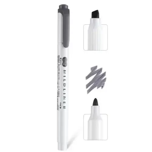 ماژیک های‌لایت 2 سر ZEBRA Mildliner Dark Grey