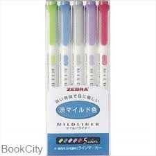 ماژیک های‌لایت 5 رنگ 2 سر ZEBRA Mildliner 6707