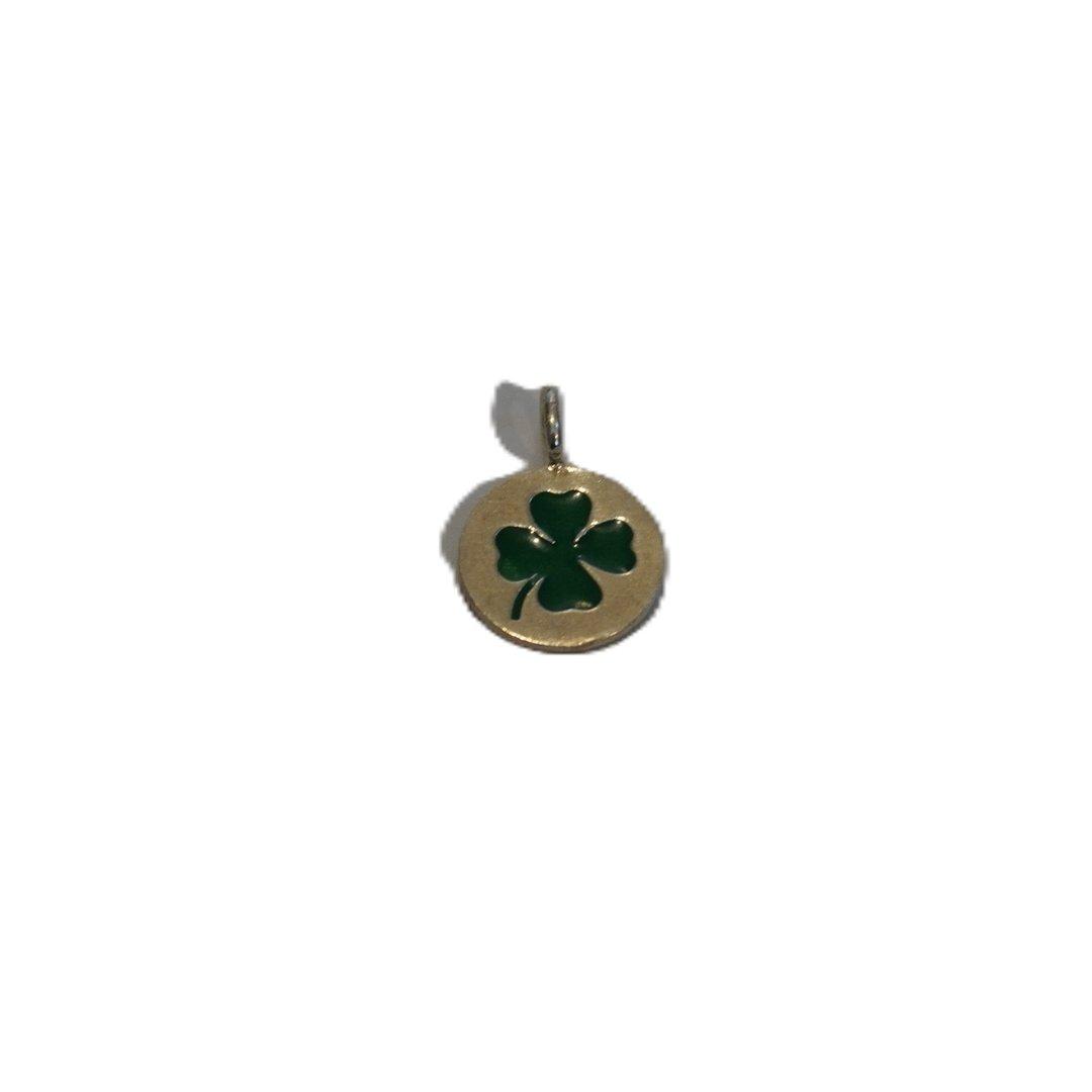 آویز طرح برگ شبدر با میناکاری PN1060-1 اسپینل