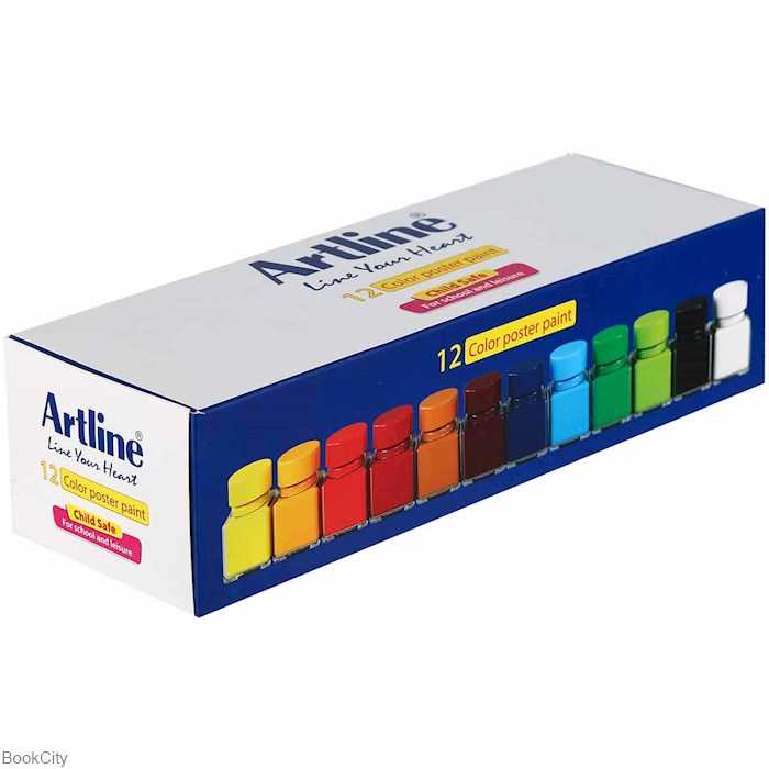 گواش 12 رنگ Artline 820GL12 30ml - 0