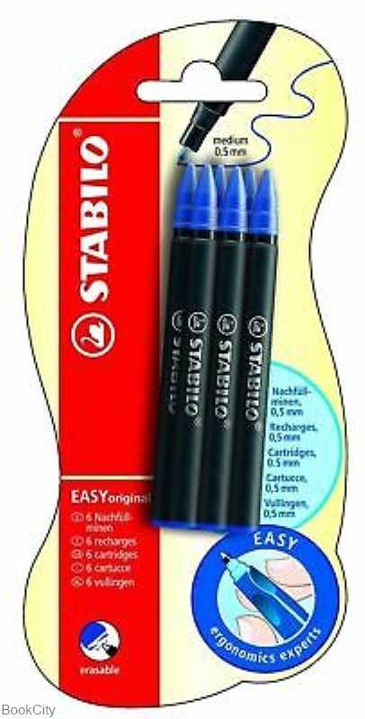 یدک روان‌نویس آبی 6 عددی STABILO 19162 Smoveeasy 0.5mm