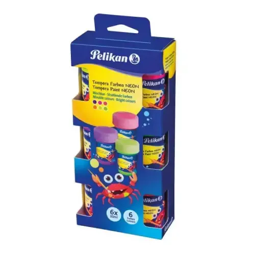 گواش 6 رنگ نئون Pelikan 809384 20ml
