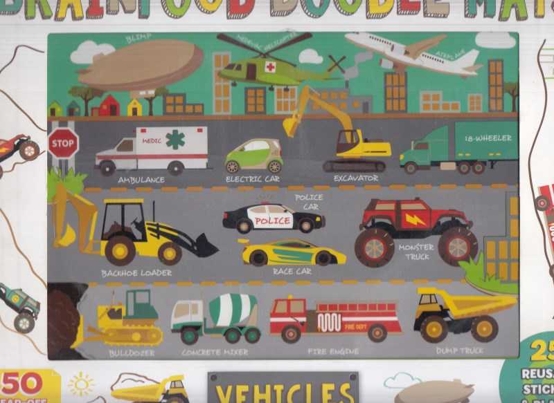Brainfood Doodle Mats Vehicles
