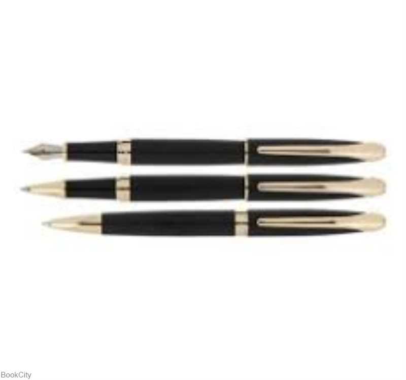 خودکار و خودنویس و روان‌نویس مشکی مات گیره طلا EUROPEN Ring