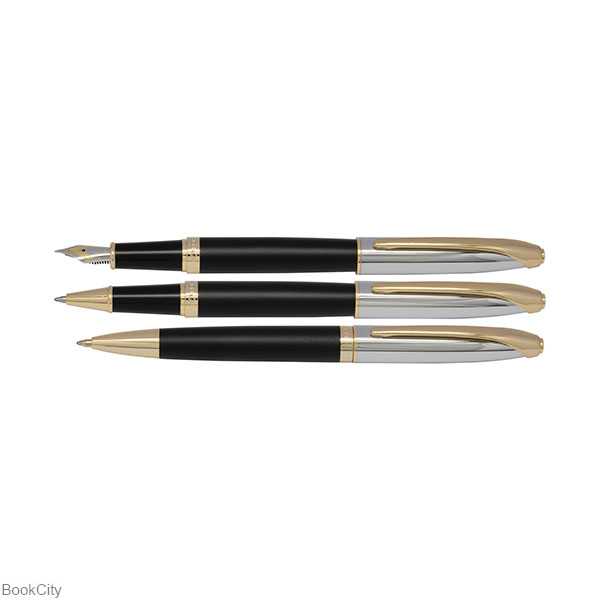 خودکار و خودنویس و روان‌نویس نیمه مشکی گیره طلا EUROPEN Ring