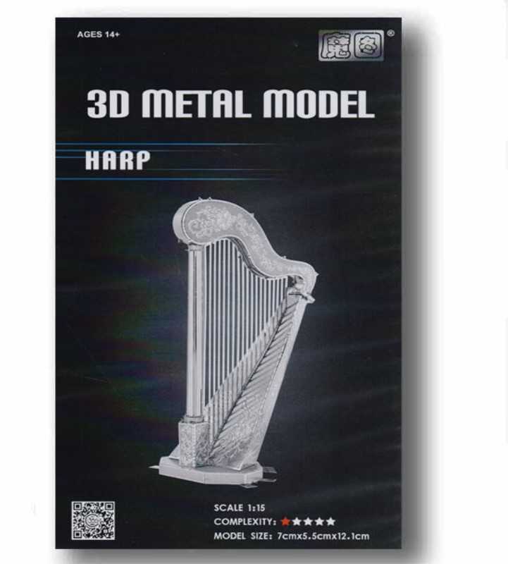 pp box 3D Metal Model-Harp - M12203