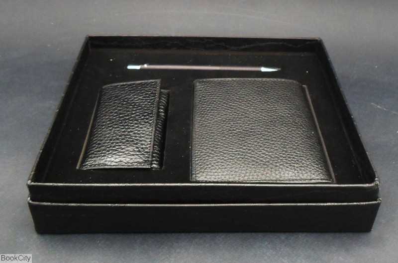 ست کیف پول و جاسوئیچی چرم با خودکار پراگو Clips 706 - 0