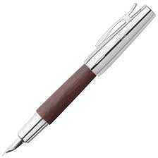 خودنویس چوب گلابی قهوه‌ای تیره و کروم دیزاین ایموشن FABER CASTELL 148210
