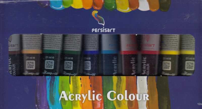 رنگ آکریلیک 12 رنگ Persis art 21ml