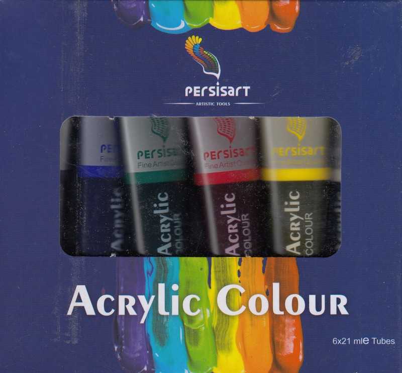 رنگ آکریلیک 6 رنگ Persis art 21ml