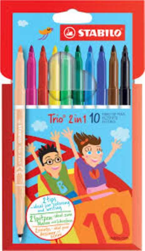 ماژیک 10 رنگ 2 سر STABILO 222/10-01 Trio
