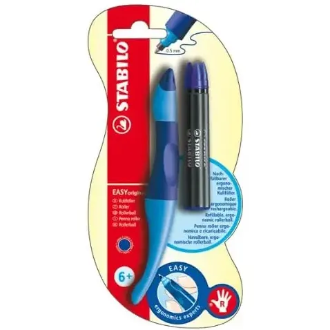 روان‌نویس آبی راست دست بدنه آبی با 3 عدد یدک STABILO 19156-10 Easyoriginal - 0