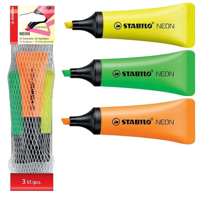 ماژیک های‌لایت 3 رنگ STABILO 72/3-1 Neon