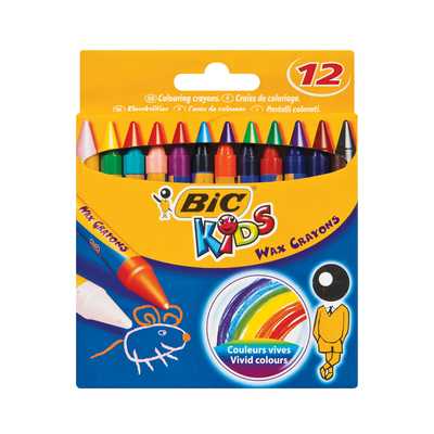 پاستل روغنی 12 رنگ BiC Kids Wax Crayons
